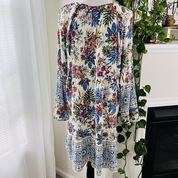 Time & Tru Floral Boho Hippie Lightweight Flowy Dress - Size XL 16/18 - Picture 6 of 9
